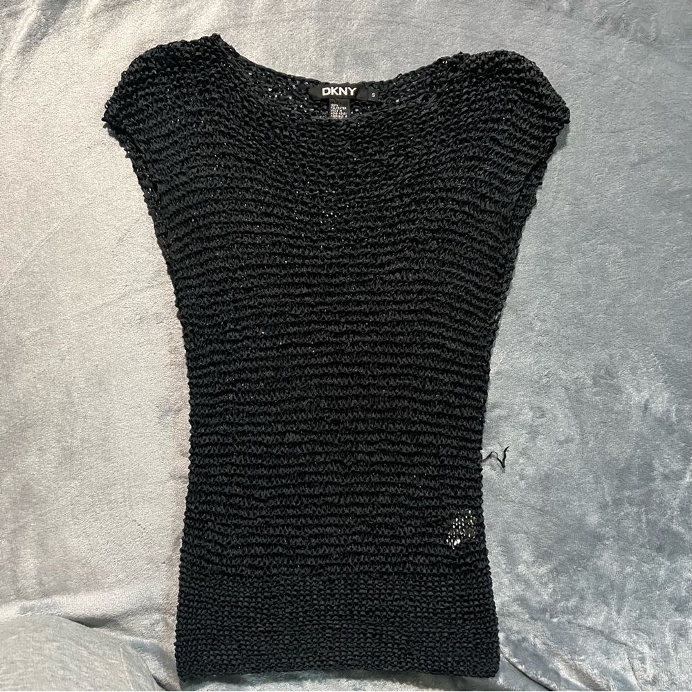 DKNY Black Knit Top